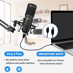 img 2 attached to 🎙️ Sibodeer USB Condenser Microphone: Professional 192KHZ/24bit Mic Kit for Podcasting, Streaming, Singing & Gaming – Plug and Play Studio Mic with Boom Arm for YouTube and Computer
