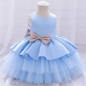 img 3 attached to 6M-6T Baby Backless Pageant Dress with Sequins Bowknot for Flower Toddler Girls' Wedding Attire, NSSMWTTC