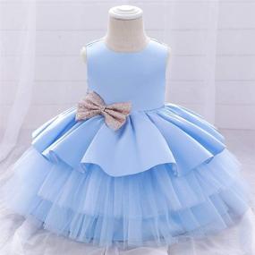 img 2 attached to 6M-6T Baby Backless Pageant Dress with Sequins Bowknot for Flower Toddler Girls' Wedding Attire, NSSMWTTC