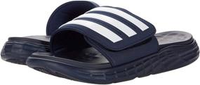 img 1 attached to Men's Athletic Shoes: Adidas Duramo Slides in Black and White for Optimal Performance