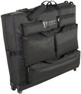 black universal wheeled massage table carry case by master massage logo