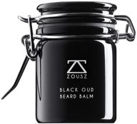 🧔 zousz black oud vegan beard balm - classic wood-scented facial hair grooming and skincare butter for men - enriched with avocado, argan, and macadamia oils - cruelty-free moisturizer, conditioner, and dandruff remover - 2 fl oz logo