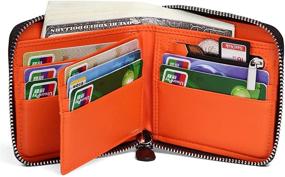 img 2 attached to Black Fiber Zipper Wallets for Men – Veeskyee Men's Wallets, Card Cases, and Money Organizers