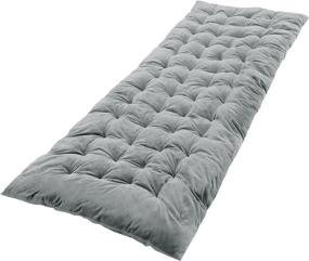 img 4 attached to 🏕️ Varbucamp XL Camping Cot Pad for Adults - Thick Cotton Mattress Pad, Comfortable Sleep - Gray/Blue/Black, 75’’x 28’’