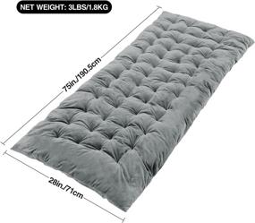 img 3 attached to 🏕️ Varbucamp XL Camping Cot Pad for Adults - Thick Cotton Mattress Pad, Comfortable Sleep - Gray/Blue/Black, 75’’x 28’’