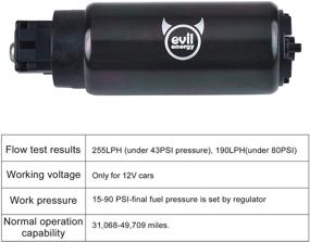 img 3 attached to 💪 Универсальный черный электрический насос для подачи топлива EFI 255 л/час с высокой производительностью - обновление EVIL ENERGY для эффективной работы с давлением 43PSI