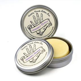 img 1 attached to Summer Flower Lavender & Ylang Ylang Happy Hands Natural Beeswax & Shea Butter Solid Lotion Bar Pair: Moisturize & Protect Skin, Ideal for Women & Men, Compact & Concentrated