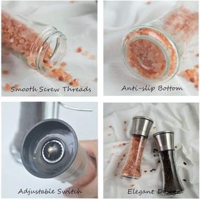 img 1 attached to 🧂 Buvlnee Stainless Steel Salt and Pepper Grinder Set: Refillable Mill with Adjustable Coarseness - Perfect for Daily Seasoning and Party Perfection