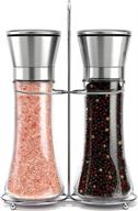 🧂 buvlnee stainless steel salt and pepper grinder set: refillable mill with adjustable coarseness - perfect for daily seasoning and party perfection logo