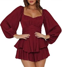 img 3 attached to Women's Clothing: Sleeve Lantern Layered Rompers in Jumpsuits, Rompers & Overalls