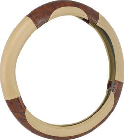 img 1 attached to 🔔 Bell Automotive Universal Deluxe Burl Wood Hyper-Flex Core Steering Wheel Cover in Tan