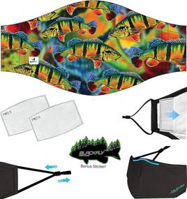 img 4 attached to Black Fly Face Masks: Stylish Designs for Bass & Fly Fishing Enthusiasts! Includes 2 Filters, Nose Wire, and Adjustable Fit for Kids & Adults in the USA