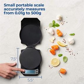 img 2 attached to 🔢 LB-501 Precision Digital Kitchen Weight Scale, Food Measuring Scale, 500g x 0.01g (Black)