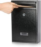 📬 kyodoled outdoor key lock mailboxes – wall mount locking mailbox for enhanced security – large 12.59h x 8.46l x 3.35w inches – black logo