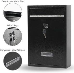 img 3 attached to 📬 Kyodoled Outdoor Key Lock Mailboxes – Wall Mount Locking Mailbox for Enhanced Security – Large 12.59H x 8.46L x 3.35W Inches – Black