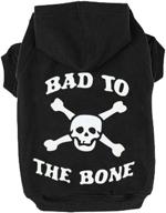 expawlorer skull cat fleece sweatshirt dog hoodies - bad to the bone print logo