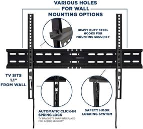 img 2 attached to 📺 Mount-It! Low-Profile Fixed TV Wall Mount, Ultra-Slim Flush Design for 37-70 Inch TVs, VESA 600x400mm Compatible, 77 Lb. Capacity