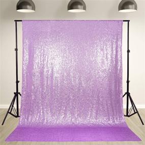 img 4 attached to 7Ft X 7Ft Light Purple Sequin Backdrop Curtain Glitter Photo Booth Backdrop For Wedding Birthday Baby Shower Event Decor