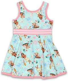 img 2 attached to 👗 Adorable Disney Moana Fit and Flare Dress for Toddler Girls - Exquisitely Soft