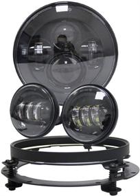 img 4 attached to 🏍️ 7-дюймовый LED фары для мотоцикла проектор для Harley Davidson с проходными туманными фарами диаметром 4,5 дюйма и кронштейном-адаптером - идеально подходит для Road King, Road Glide, Street Glide, Electra Glide.