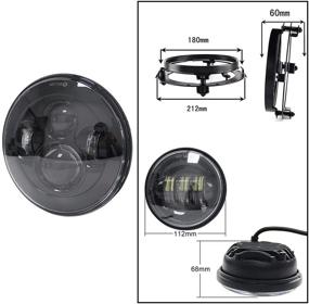 img 2 attached to 🏍️ 7-дюймовый LED фары для мотоцикла проектор для Harley Davidson с проходными туманными фарами диаметром 4,5 дюйма и кронштейном-адаптером - идеально подходит для Road King, Road Glide, Street Glide, Electra Glide.