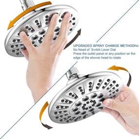 img 3 attached to 💦 Egretshower High-Pressure Fixed Shower Head - Rainfall, 6 Inch Multi-functional, 5 Spray Settings, Rotatable, Angle Adjustable Replacement for Bathroom - Chrome