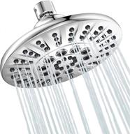 💦 egretshower high-pressure fixed shower head - rainfall, 6 inch multi-functional, 5 spray settings, rotatable, angle adjustable replacement for bathroom - chrome logo