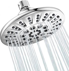 img 4 attached to 💦 Egretshower High-Pressure Fixed Shower Head - Rainfall, 6 Inch Multi-functional, 5 Spray Settings, Rotatable, Angle Adjustable Replacement for Bathroom - Chrome