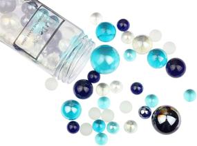 img 2 attached to 💙 Enhance Your Décor with Li Decor Glass Vase Fillers Marbles in Gorgeous Mixed Blue - 1.3 Pounds Bottle