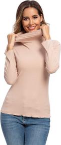 img 3 attached to VEROSE Turtleneck Lettuce Neckline Pullover Sports & Fitness