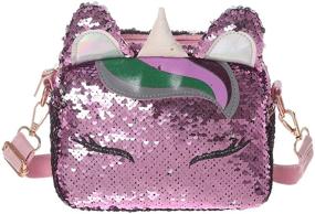img 4 attached to Unicorn Glitter Sequins Crossbody Cellphone Girls（White Women's Handbags & Wallets in Satchels