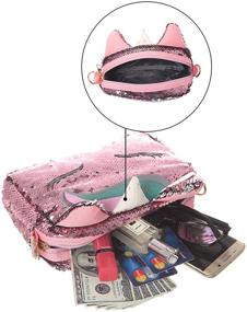img 2 attached to Unicorn Glitter Sequins Crossbody Cellphone Girls（White Women's Handbags & Wallets in Satchels