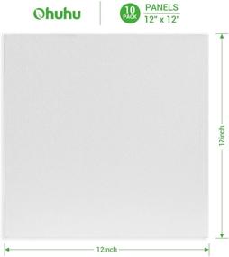 img 4 attached to 🎨 Pack of 10, 12x12 Inch Painting Canvas Panels by Ohuhu - Primed White, 100% Cotton Canvas Boards for Painting with Acrylic Paint, Oil Paint, Wet & Dry Art Media - Ideal for Artists, Beginners, and Kids