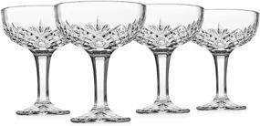 img 3 attached to 🍾 Godinger Crystal Champagne Coupe Glasses - Set of 4, Dublin Collection Barware