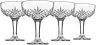 🍾 godinger crystal champagne coupe glasses - set of 4, dublin collection barware logo