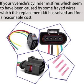 img 1 attached to 🔌 Штекер-разъем катушки зажигания VW для Volkswagen VW Passat Audi A4 1.8T, 2.0T, 2.5L, 3.2L, 4.2L - 4 штуки Набор проводов катушек зажигания VW с 16 термоусадочными разъемами.