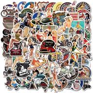 🔥 100 sexy pinup girl stickers - retro motorcycle pack for adults | waterproof vintage decals for water bottles, laptops, skateboards, bicycles, and trolley cases logo
