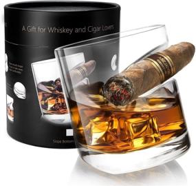 img 3 attached to 🥃 Cigar Glass with Cigar Holder - Lighten Life Whiskey Glass, 11 oz Crystal Old Fashioned Tumbler for Scotch Bourbon, Whisky Glass for Men - Comes in an Elegant Gift Box