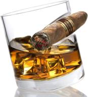 🥃 cigar glass with cigar holder - lighten life whiskey glass, 11 oz crystal old fashioned tumbler for scotch bourbon, whisky glass for men - comes in an elegant gift box logo