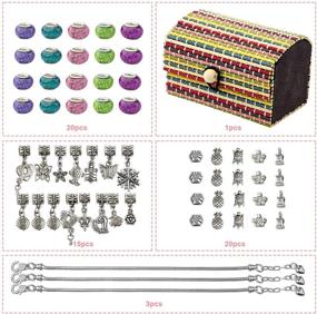 img 2 attached to 📿 Complete Charm Bracelet Making Kit with 59pcs – Includes 20 Vibrant Color Beads, 20 Stylish Metal Beads, 15 Pendant Beads, 3 Silver Plated Snake Chains, and Convenient Storage Box – Ideal for Jewelry Necklace Making Supplies for Women and Girls