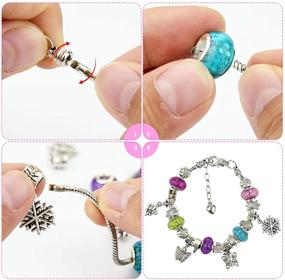 img 1 attached to 📿 Complete Charm Bracelet Making Kit with 59pcs – Includes 20 Vibrant Color Beads, 20 Stylish Metal Beads, 15 Pendant Beads, 3 Silver Plated Snake Chains, and Convenient Storage Box – Ideal for Jewelry Necklace Making Supplies for Women and Girls