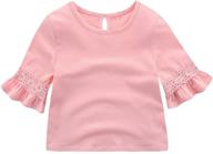 👗 stylish and trendy: motecity fashion little girls' flare sleeve lace top logo