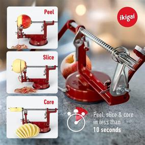 img 3 attached to 🍎 Ikigai Apple Peeler Slicer Corer - Stainless Steel Blades, Powerful Suction Base, Plus 3 Bonus Blades