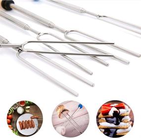 img 1 attached to 6 Pack of Extendable Rotating Marshmallow Roasting Sticks - 32 inch Smores Sticks for Fire Pit, Campfire Accessories