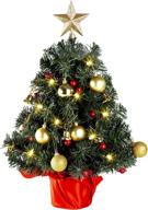 🎄 solpex tabletop christmas tree: 24 inch battery operated led lighted mini christmas tree for festive decor, home décor, kitchen, dining table логотип