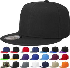 img 4 attached to 🧢 Timeless Classic: Adjustable Solid Color Hip Hop Style Snapback Cap with Flat Bill