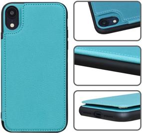 img 3 attached to Green Wallet Credit Card Holder Case for iPhone XR 6.1 Inch with Leather Magnetic Closure - ACXLIFE Protective Hybrid Cover with Card Slot Holder