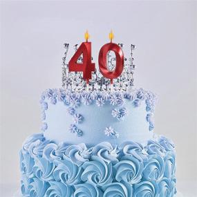 img 2 attached to 🎂 Vibrant Red 70th Birthday Candles for Cakes - Glittery Number 70 Cake Topper for Party, Anniversary, Wedding Celebration Decoration