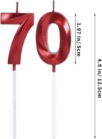 img 3 attached to 🎂 Vibrant Red 70th Birthday Candles for Cakes - Glittery Number 70 Cake Topper for Party, Anniversary, Wedding Celebration Decoration