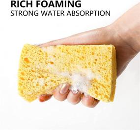 img 1 attached to Large Thickening Cellulose Sponge for Dishes, Kitchen Cleaning Heavy Duty Sponge, Household Natural Sponge for Bathroom and Cup Set - 6 Pack